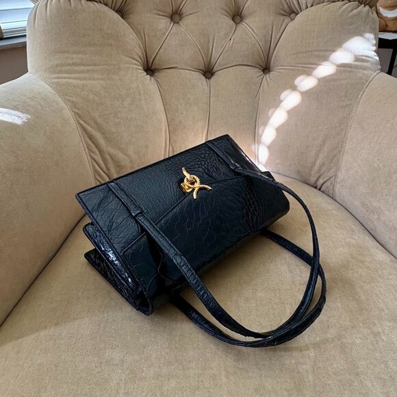 VTG Auth LUCILLE de PARIS Genuine Alligator Circa 1960's Satchel Kelly Bag - Picture 3 of 7